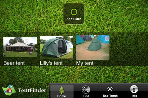 Find tilbage til dit telt på festival med TentFinder app!